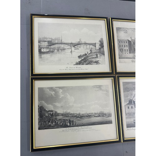 39 - Selection of vintage black and white framed prints of Worchester to include Race course and grand st... 