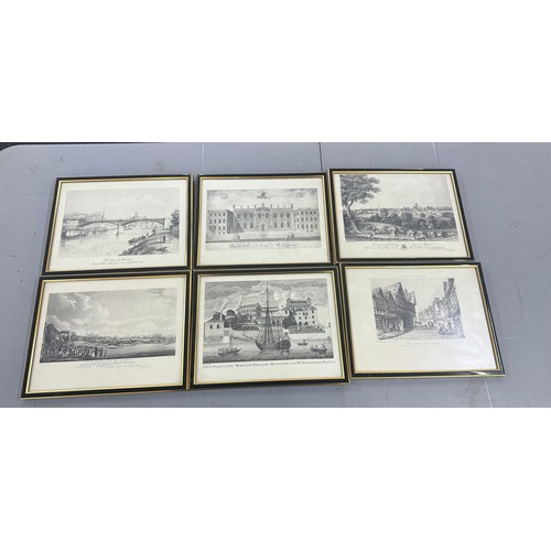 39 - Selection of vintage black and white framed prints of Worchester to include Race course and grand st... 