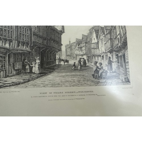 39 - Selection of vintage black and white framed prints of Worchester to include Race course and grand st... 