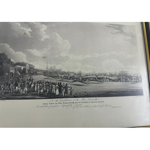 39 - Selection of vintage black and white framed prints of Worchester to include Race course and grand st... 