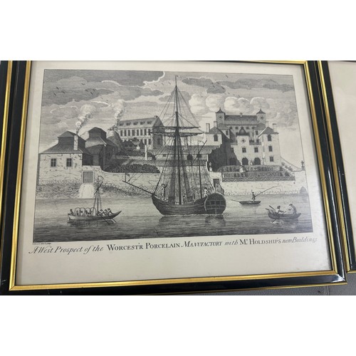 39 - Selection of vintage black and white framed prints of Worchester to include Race course and grand st... 