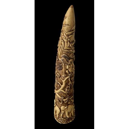 63 - Heavy carved resin ornament, in shape of a horn, approxiamte height 16.5 inches