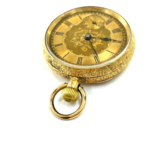 568 - 18ct gold Sir John Bennett small gold pocket watch  total weight 31.4g, watch winds and ticks but no... 