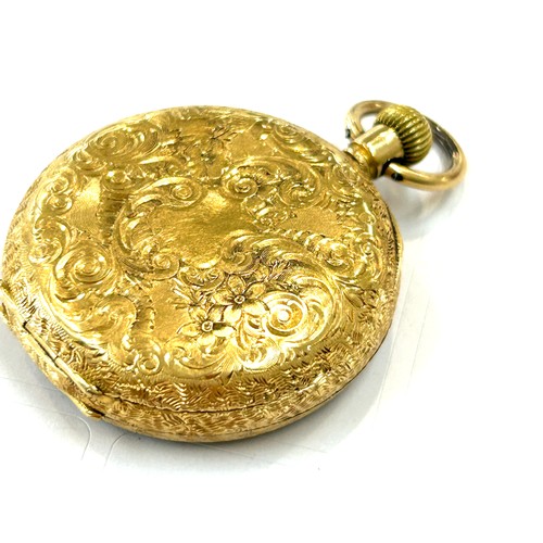 568 - 18ct gold Sir John Bennett small gold pocket watch  total weight 31.4g, watch winds and ticks but no... 