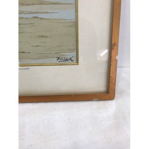 75 - Three framed bird paintings, all signed, Calidris Temminckii, K.J wood and Fish-hou.k, largest measu... 