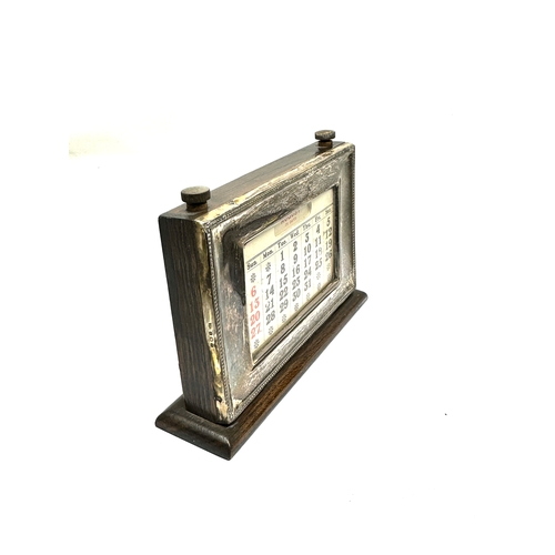 22 - Antique  W J Myatt Sterling Silver Desk Perpetual Calendar measures approx 21cm wide by height 14cm