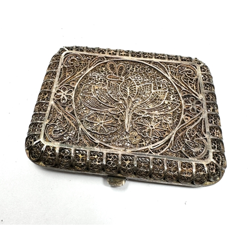 36 - Silver filigree cigarette case