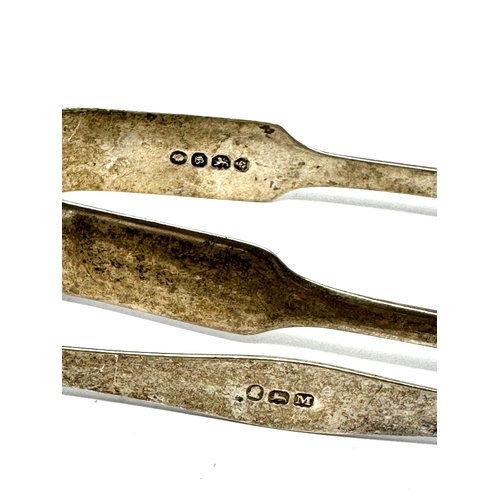 3 - 2 georgian silver sugar tongs