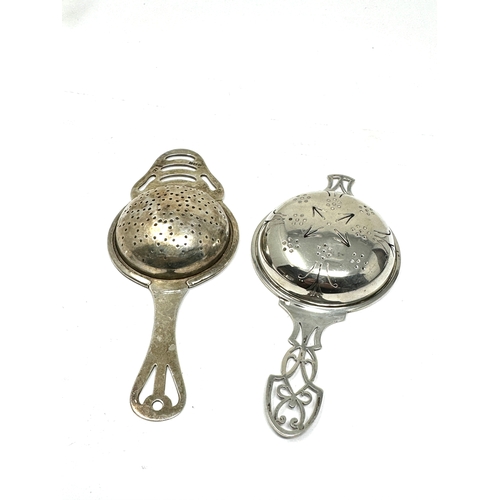 14 - 2 Silver tea strainers