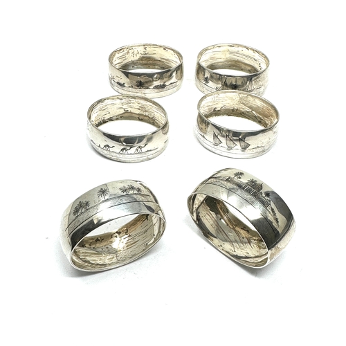 33 - 6 silver niello napkin rings