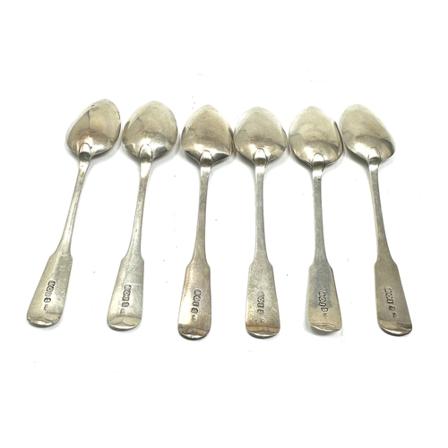 6 - 6 Georgian scottish silver tea spoons