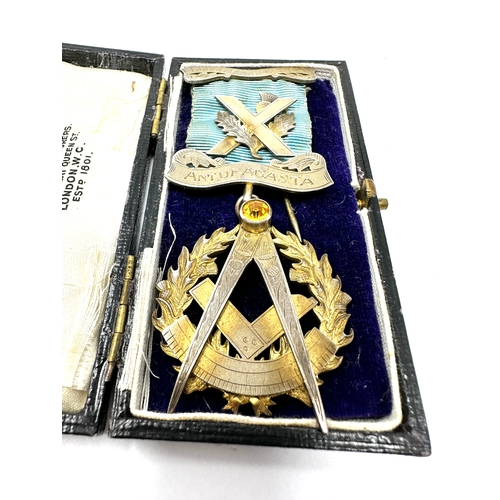 2 - 2 boxed silver masonic jewels