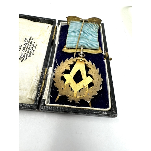 2 - 2 boxed silver masonic jewels