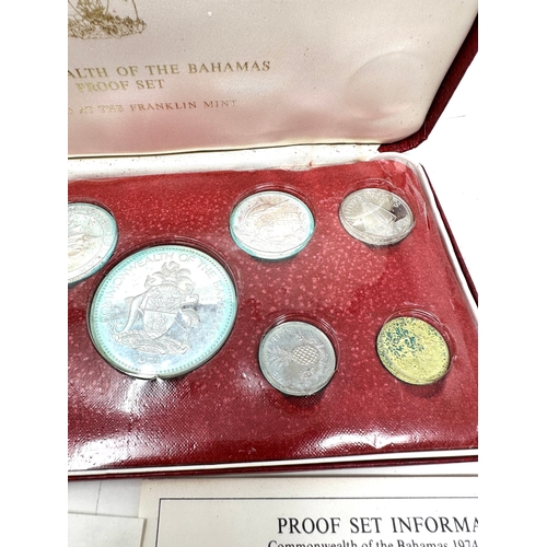 460 - 1974 boxed franklin mint commonwealth of the bahamas set of coins