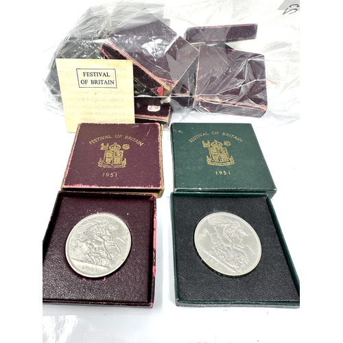 462 - 25 cased 1951 festival of britain boxed coinage