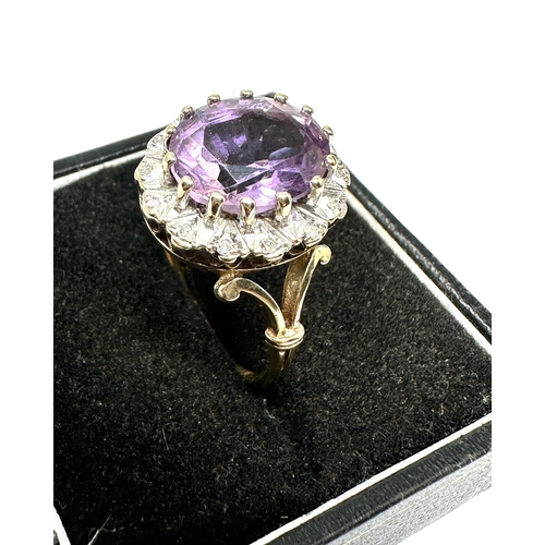 52 - 9ct gold amethyst & diamond ring weight 5.2 g