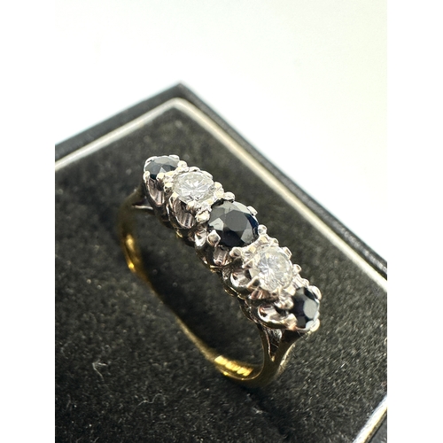 56 - 18ct gold sapphire & diamond ring weight 3g