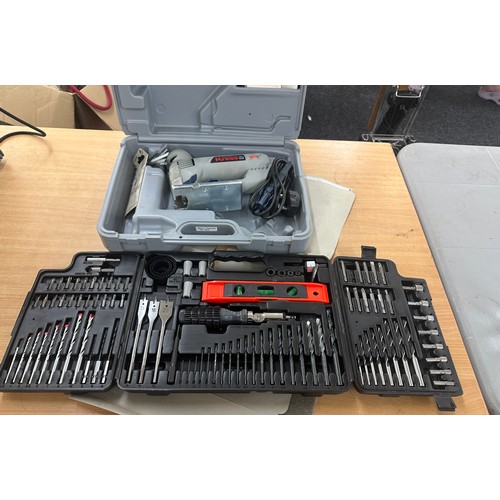 18 - Kress 420W Jigsaw and a 100 piece drill set