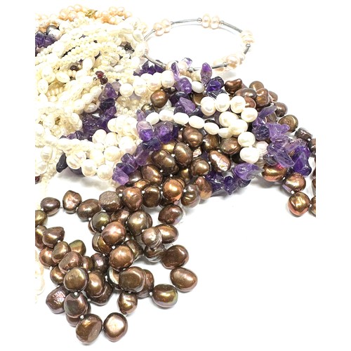 425 - Ten Cultured Pearl Necklaces And Bracelets (306g)