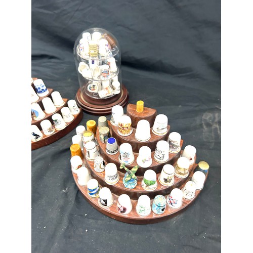 45 - Large selection of thimbles with display stand