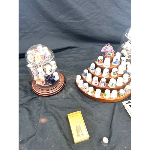 45 - Large selection of thimbles with display stand