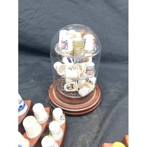 45 - Large selection of thimbles with display stand