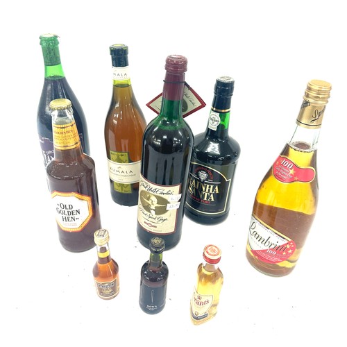 66 - Selection of assorted alcohol to include Rainha Santa Tawny port, Old Golden Hen, Lambrini and some ... 