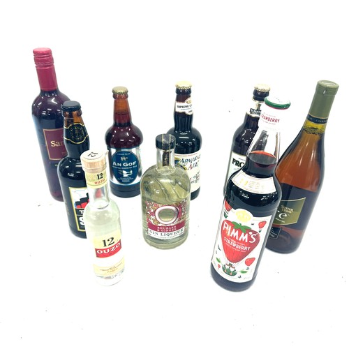 58 - Selection of assorted alcohol to include Gin Liqueur, Pimms Strawberry, Stout etc