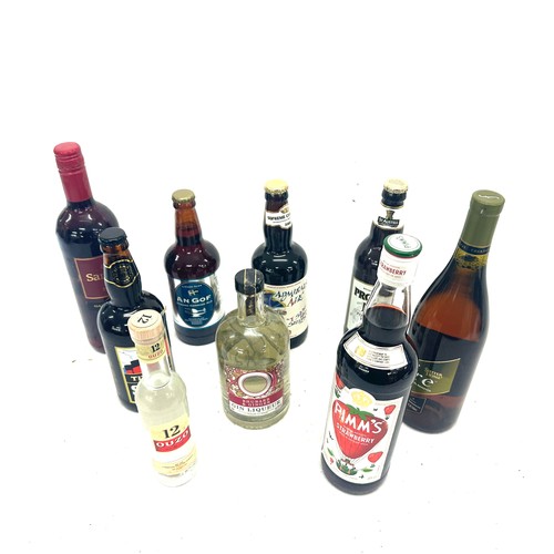 58 - Selection of assorted alcohol to include Gin Liqueur, Pimms Strawberry, Stout etc