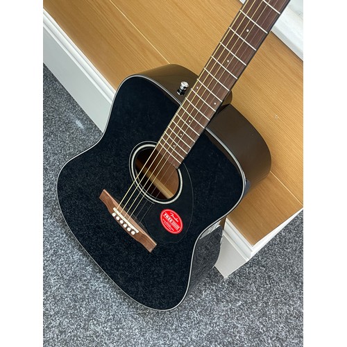 54 - Boxed new black acoustic Fender guitar, model DC_605ELK