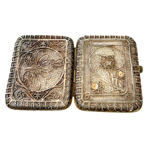 36 - Silver filigree cigarette case