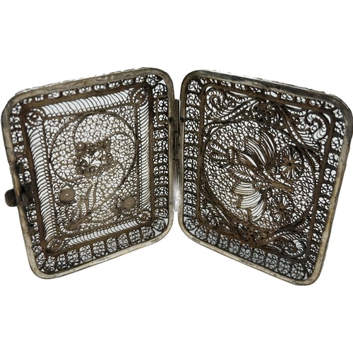 36 - Silver filigree cigarette case