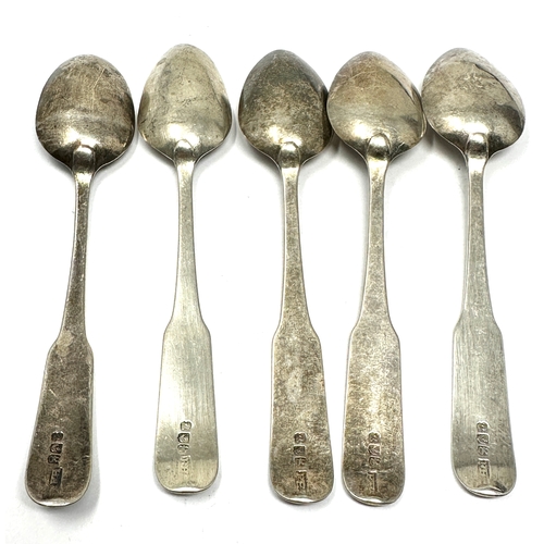 6 - 5 georgian silver tea spoons