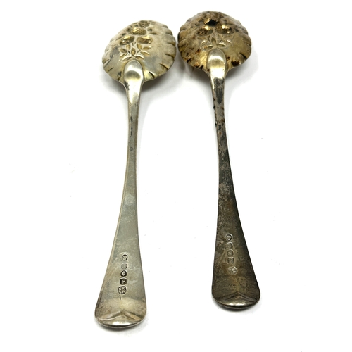 1 - Pair of georgian silver berry spoons