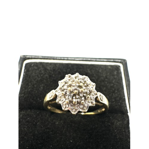 97 - 9ct Gold Diamond Cluster Dress Ring (2.5g)