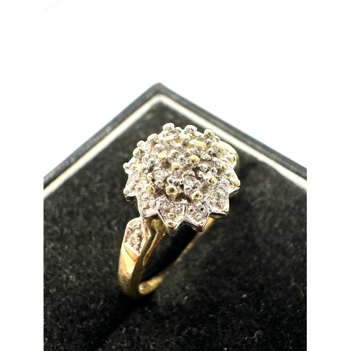 97 - 9ct Gold Diamond Cluster Dress Ring (2.5g)