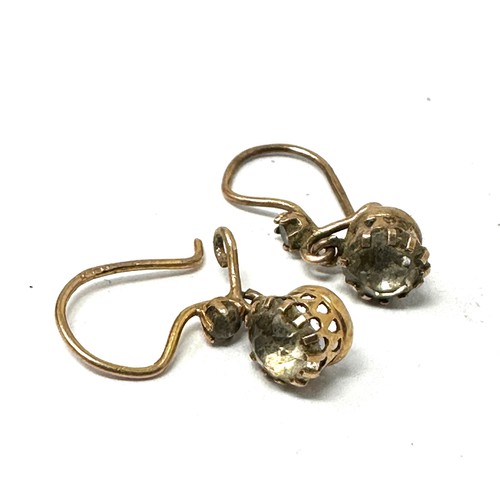 76 - 9ct Gold Paste Drop Earrings (0.6g)