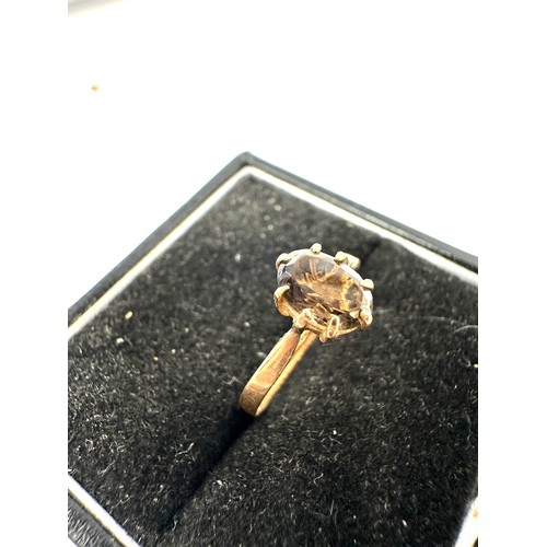 79 - 9ct Gold Smoky Quartz  Ring (0.9g)