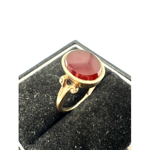 43 - 9ct Gold Carnelian Signet Ring (2.1g)