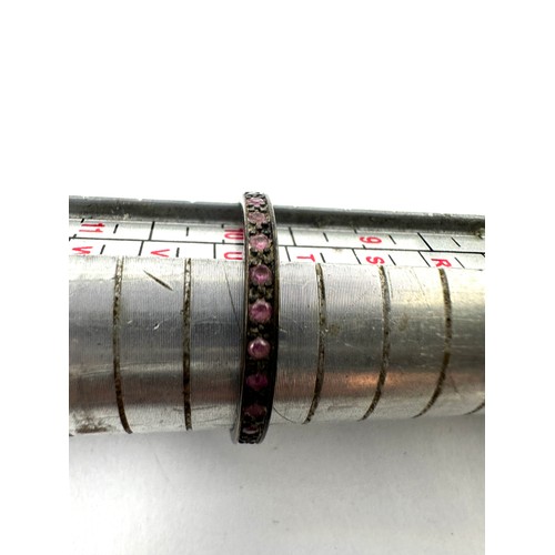 38 - 9ct Gold Pink Sapphire Full Eternity Ring (1.4g)