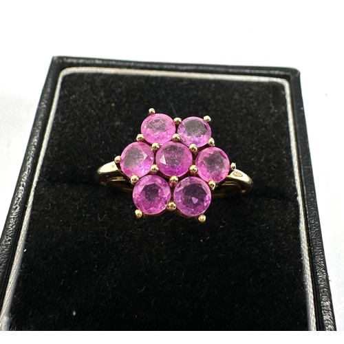 70 - 9ct Gold pink gemstone Ring (2.4g)