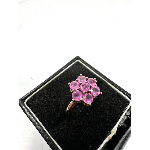 70 - 9ct Gold pink gemstone Ring (2.4g)