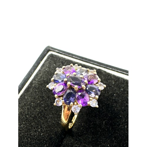 36 - 9ct Gold Amethyst & Iolite Dress Ring (2.6g)