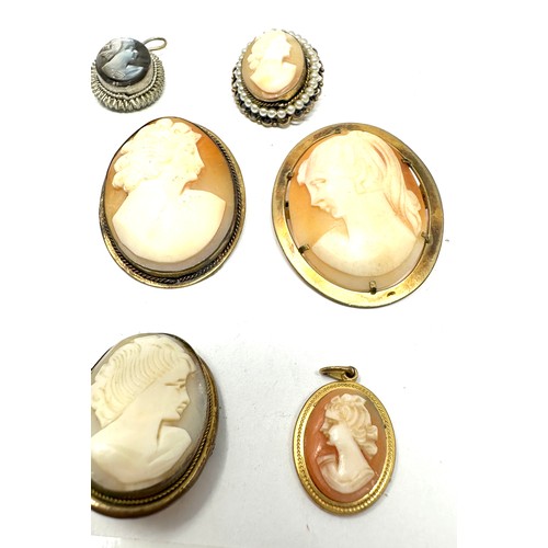 429 - Eight vintage Carved Shell Cameo Jewellery Pieces (55g)