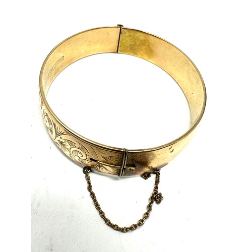 475 - A Vintage 9ct Rolled Gold Floral Design Bangle (39g)