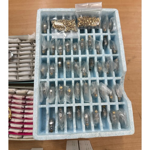 606 - Large selection of watch spares including Swiss movements for gents and ladies watches and watch cas... 