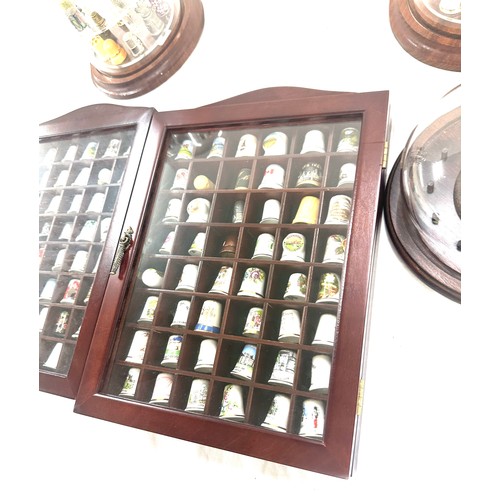 77 - Selection of assorted novelty thimbles, cases and display stands