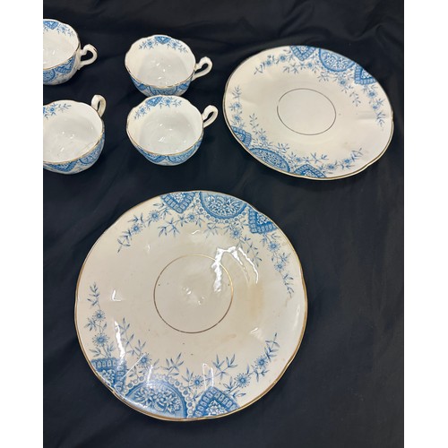 591 - Part blue and white tea service, flower pattern, No188335