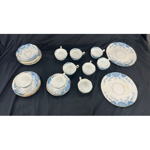 591 - Part blue and white tea service, flower pattern, No188335