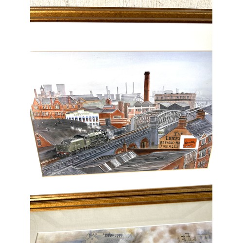 67 - Pair framed Leicester prints, signed by MJ Clarke, approximate measurements: 22 x 17 inches